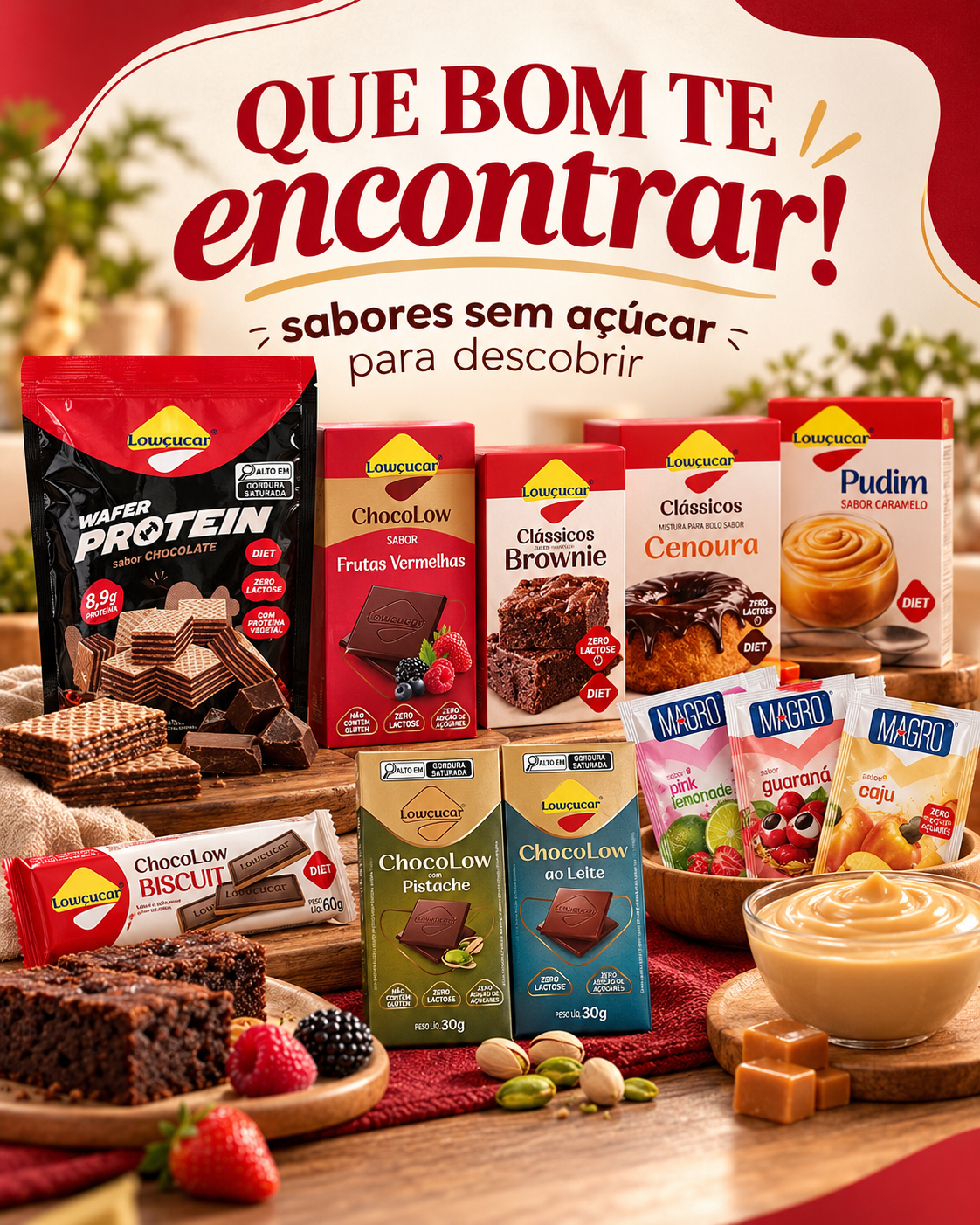 “Que bom te encontrar”: conheça os sabores sem açúcar da Lowçucar
