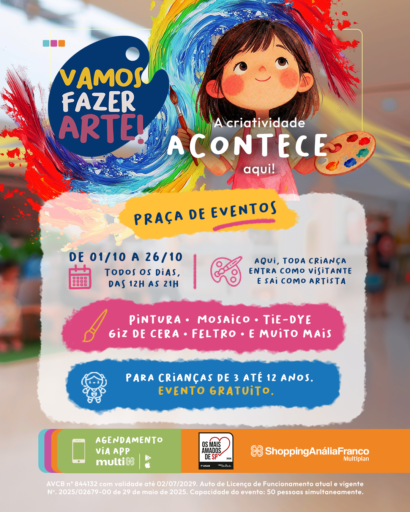 Dia das Crianças – Vamos fazer Arte! no Shopping Anália Franco