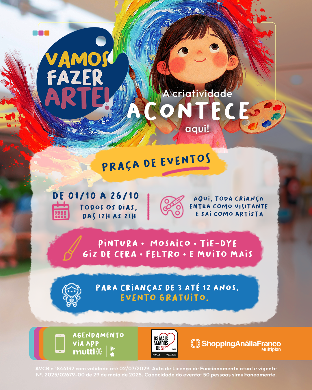 Dia das Crianças – Vamos fazer Arte! no Shopping Anália Franco